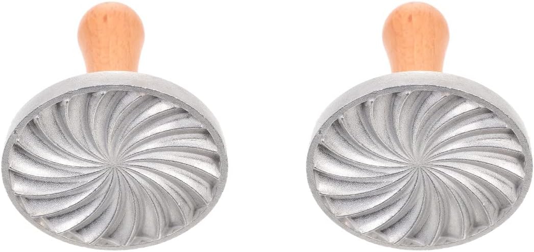 Hemoton 2pcs Portable Cookie Press and Biscuit Mold Zinc Alloy Floral Design for Baking for Cookies Chocolates and Crafts Easy to and Use
