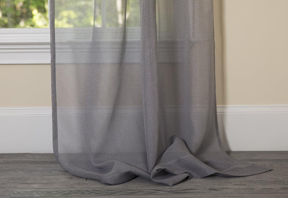 Manor Luxe Morning Mist Sheer Rod Pocket Window Curtain, Single Panel, 52 x 84