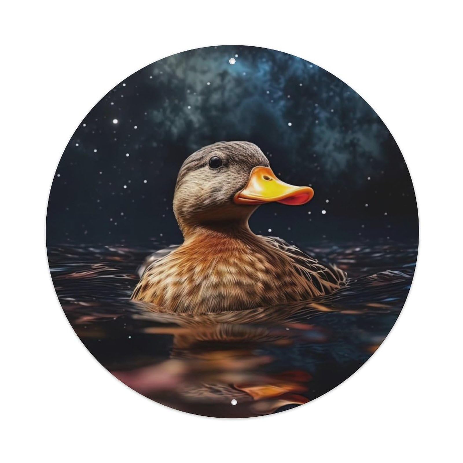 Animal Artwork Ducks in The River Metal Tin Sign