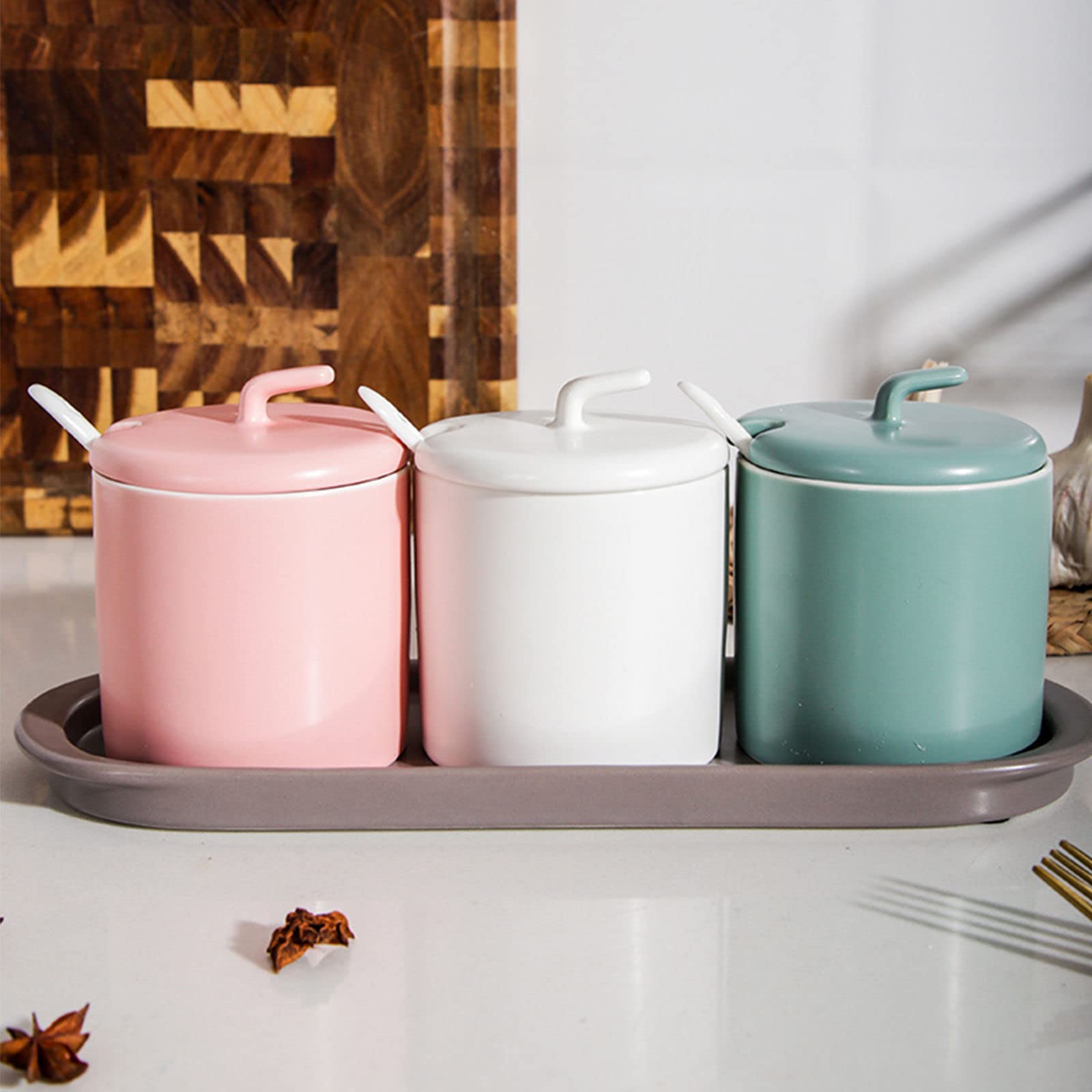 Cuenco de café de porcelana con cuchara, recipiente de color sólido de 250 ml para desayuno y té de la tarde, esencial para el hogar a prueba de humedad y polvo