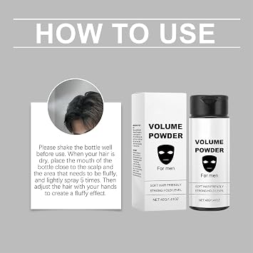 Volume Powder for Men - Hair Volume Powder - Strong Hold Hair Styling Powder Men - Instantly Adds Based Texture Powder Natural Ingredients Easy to Apply & Carry