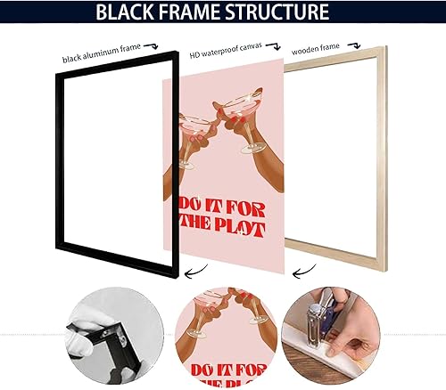 Miniatura 3 de Do It For The Plot Impresiones rosas Bar Cart Apartamento Decoración de Pared Estética Moderno Retro Lienzo Arte de Pared Arte de Pared Y2K Bar Cart