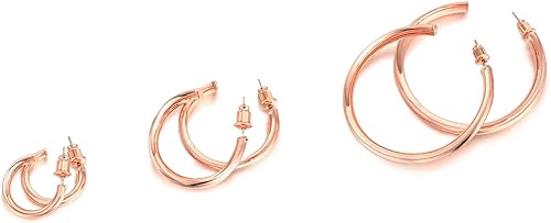 Miniatura 9 de PAVOI 14K Gold Plated Hoop Earrings For Women  2mm Thick Infinity Gold Hoops Women Earrings  Gold Plated Loop Earrings For Women  Lightweight Hoop