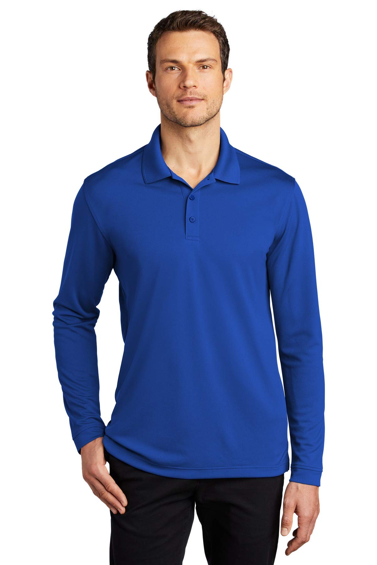 Port Authority Dry ZoneUV Micro-Mesh Long Sleeve Polo, True Royal, X-Large