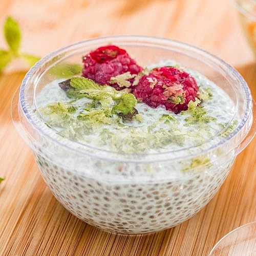 Miniatura 3 de Restaurantware Solo tapas tapas para cuencos desechables de 4 onzas, 100 tapas de plástico para tazas de aperitivo, los recipientes se venden por