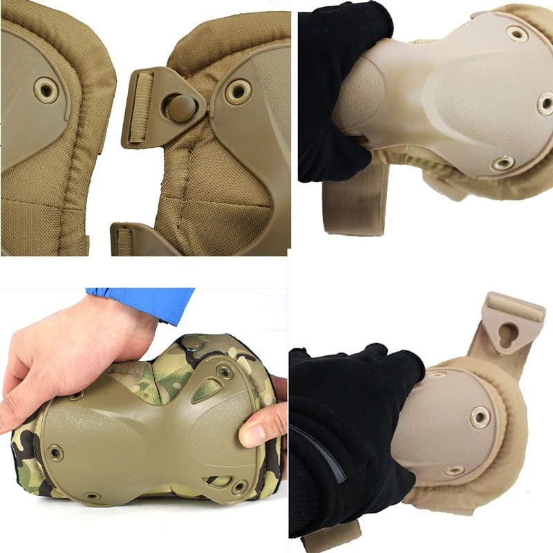 Lot Genouillères Et Coudières Tactiques – Coque X-Type, Rembourrage EVA, 900D Oxford, Pour Airsoft, Paintball, Survie, Chasse
