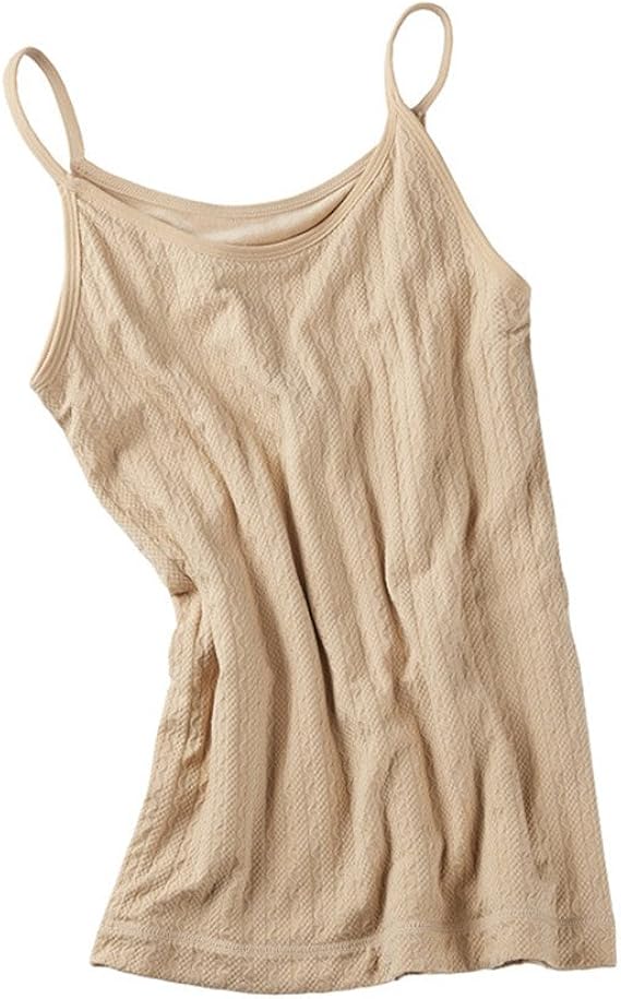 Amazon ワボーズ Waboats レディースインナーキャミソール 裏起毛 防寒保温 厚手 秋冬 タンクトップ 暖か インナーシャツ ベージュ キャミソール タンクトップ 通販