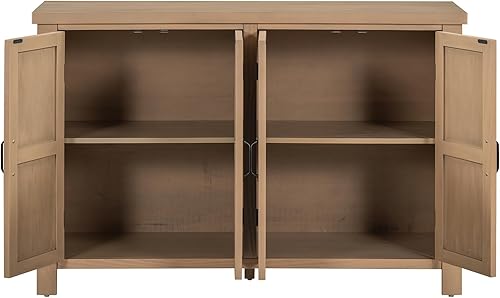 Miniatura 176 de Aparador moderno y elegante con patas y asas de metal dorado y estante ajustable, mesa consola clásica de 60 pulgadas, mesa de sofá, mesa de entrada