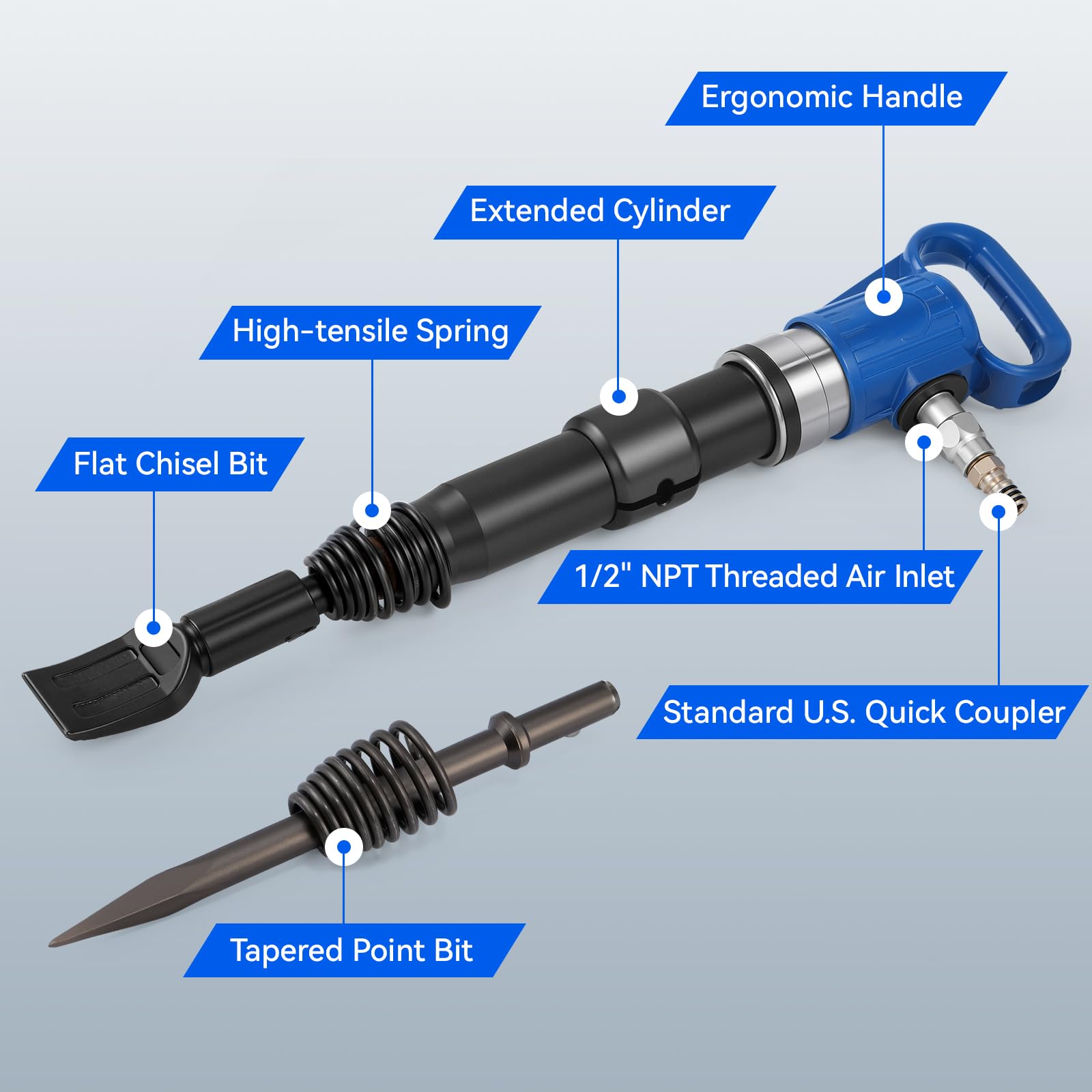 Snapklik.com : Newhai Pneumatic Hammer Shovel 46J Heavy-Duty Air Chisel ...