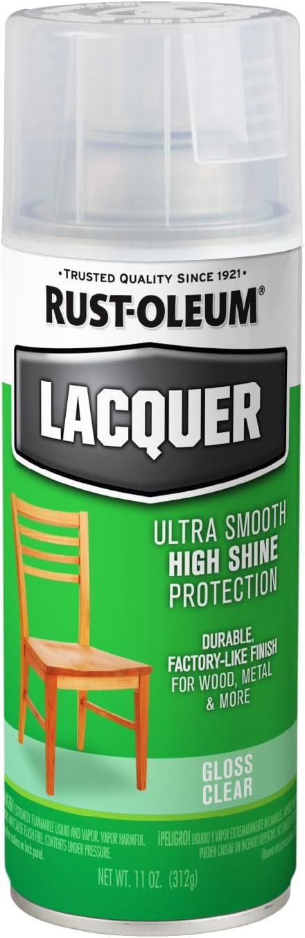 Rust-Oleum 1905830 Specialty Lacquer Spray Paint - Gloss Clear (312 grams/Can)