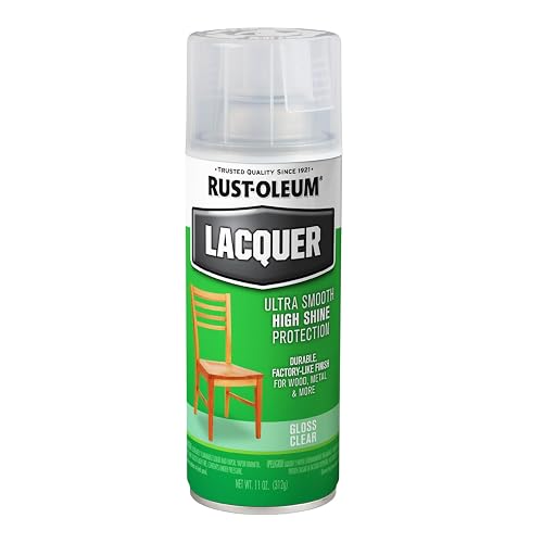 Rust-Oleum Lacquer Clear Spray Paint | High Gloss Lacquer Finish, Furniture, Cabinets & Décor Projects, Fast Dry Formula, Smooth Professional Results, 11 Oz