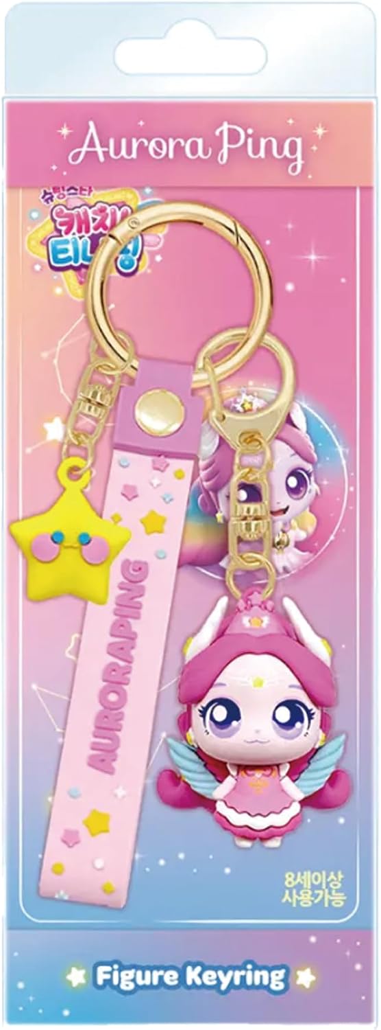 Shooting Star Teenieping Aurora Ping Figure Keyring – Strap, Mini Charm & 360° Character Design