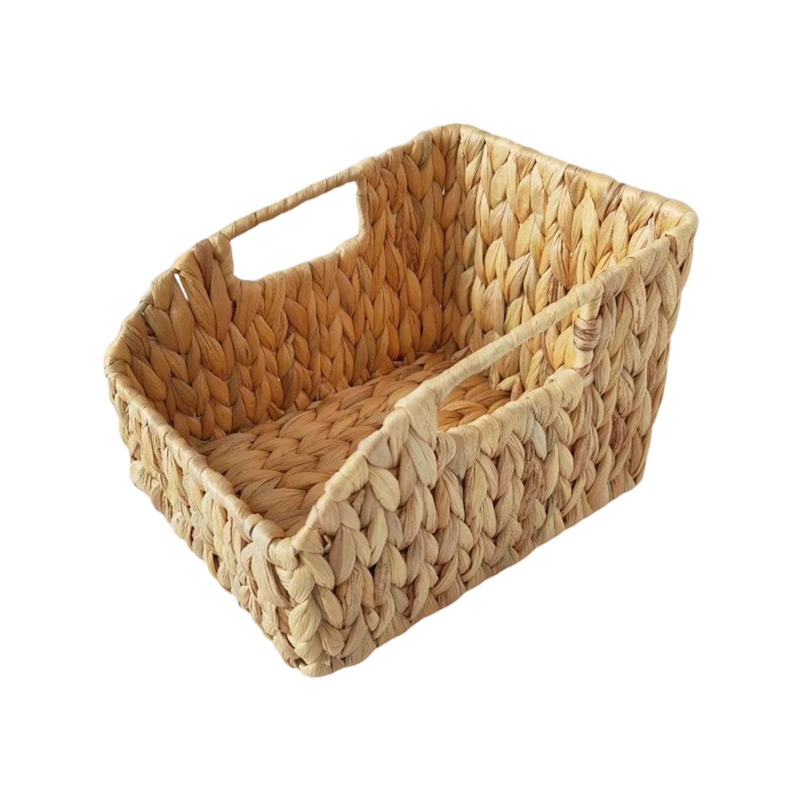 Handwoven Water Hyacinth Storage Basket Scandinavian Home Decor, Multipurpose for Living Room, Bedroom Stylish Water Hyacinth Woven Organizers Basket