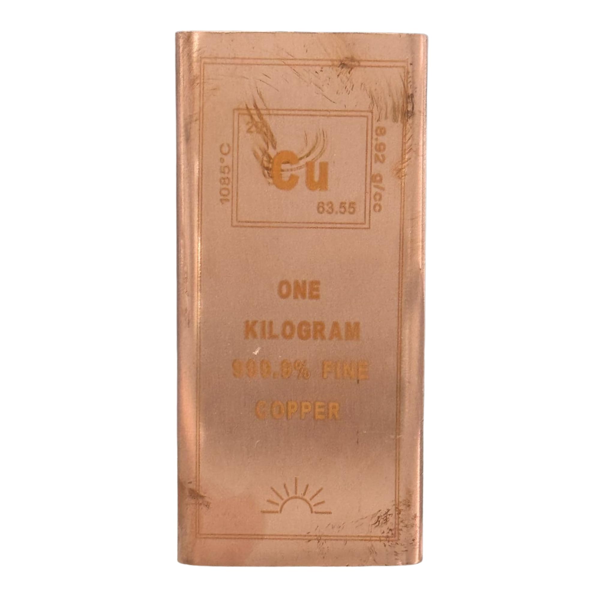 Solid Copper Ingot 1kg – 99.9% Pure Cu 999 Copper Bar – Heavy Decorative Metal Bar for Collection, Display & Craft Projects