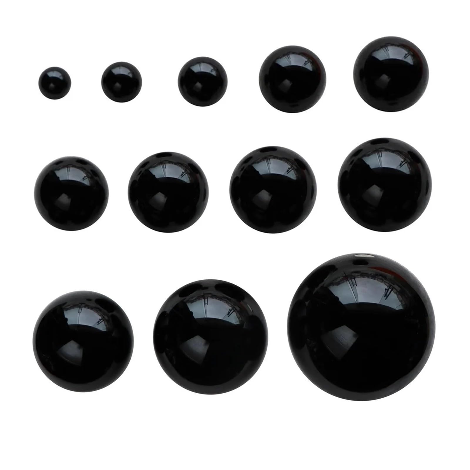 1–90 Stück Durchmesser 1–100 mm schwarze Glaskugeln, massive Kugeln/Lochkugeln, Aquariumkugel, dekorative Kugel, Bastelornament, 2/2,5/3/4/5/6/8/10/12–90(No Hole,100mm - 1pcs)
