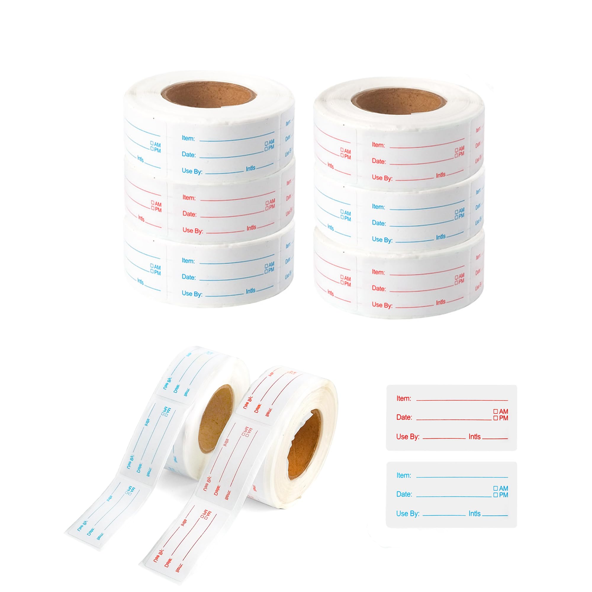 YKUKIZEE 6 Roll 3000 Pieces Food Date Labels Stickers Self-Adhesive Removable Freezer Labels 1 x 2 Inch Dissolvable Food Label Stickers Easy Peel Off for Kitchen Jar Container Prep Canning