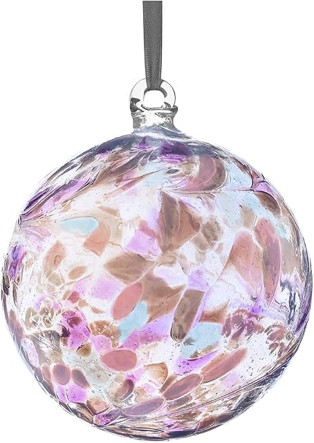 Hanging Glass Friendship Ball 10cm diameter , Pearl