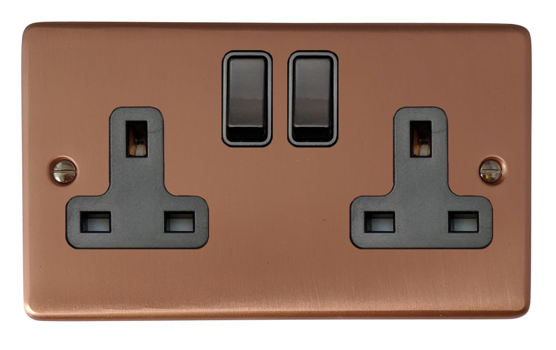 Rose Gold Double Socket (Black Switch) - CRG10B