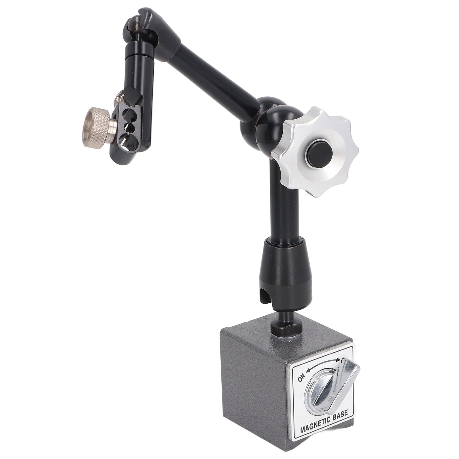 FTVOGUE Soporte de Base Magnética Ajustable Soporte de Indicador de Base Magnética, Magnético Universal, Fuerza de 60 Kg, Estructura Simple, 61 X 50 X 55 Mm, para Mecanizado de Mediciones y Equipos