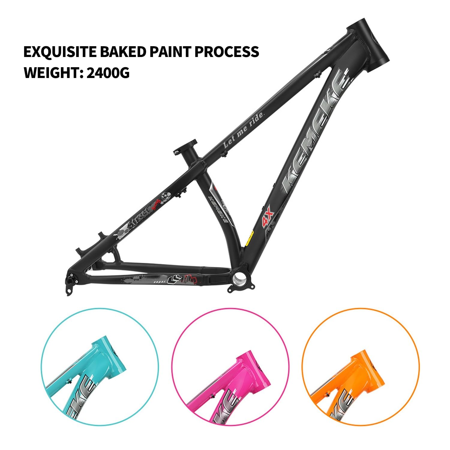14-calowy rower Dirt Jump, rama ze stopu aluminium 26" x 27,5", rama górska, 4X/DJ/XC/BMX, sztywny, hamulec tarczowy, oś przelotowa 12 x 148 mm, Boost BSA BB73 mm (czarny, 27,5 x 14 cali)