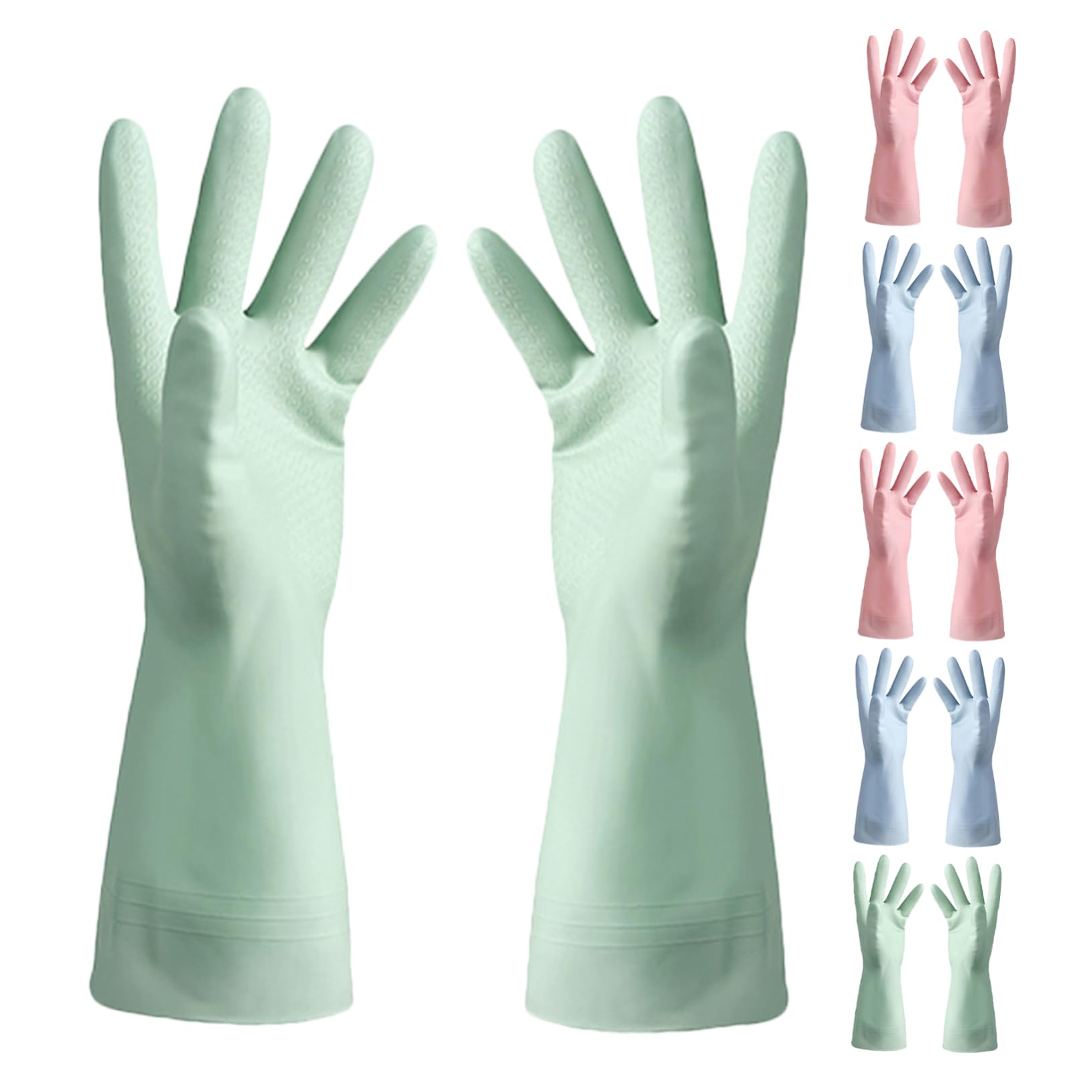 Toyvian 6paia Guanti Riutilizzabili in PVC Impermeabili Pervare i Piatti Guanti da Cucina Antiscivolo per Pulizia del Bagno del Bucato Lavori Domestici