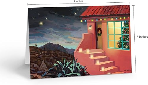 Miniatura 3 de Stonehouse Collection Desert Pueblo Home - 18 tarjetas y sobres de Navidad del suroeste