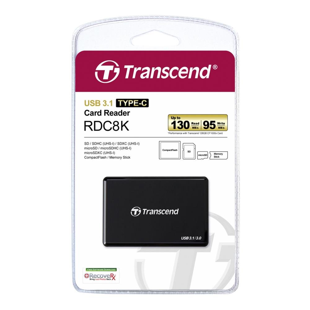 Transcend ‎ TS-RDF9K2 UHS-II USB 3.1 Gen 1 High-Speed Performance of SDXC/SDHC UHS-II Memory Cards Multi Card Reader USB Type-A, Black — Amazon image 9