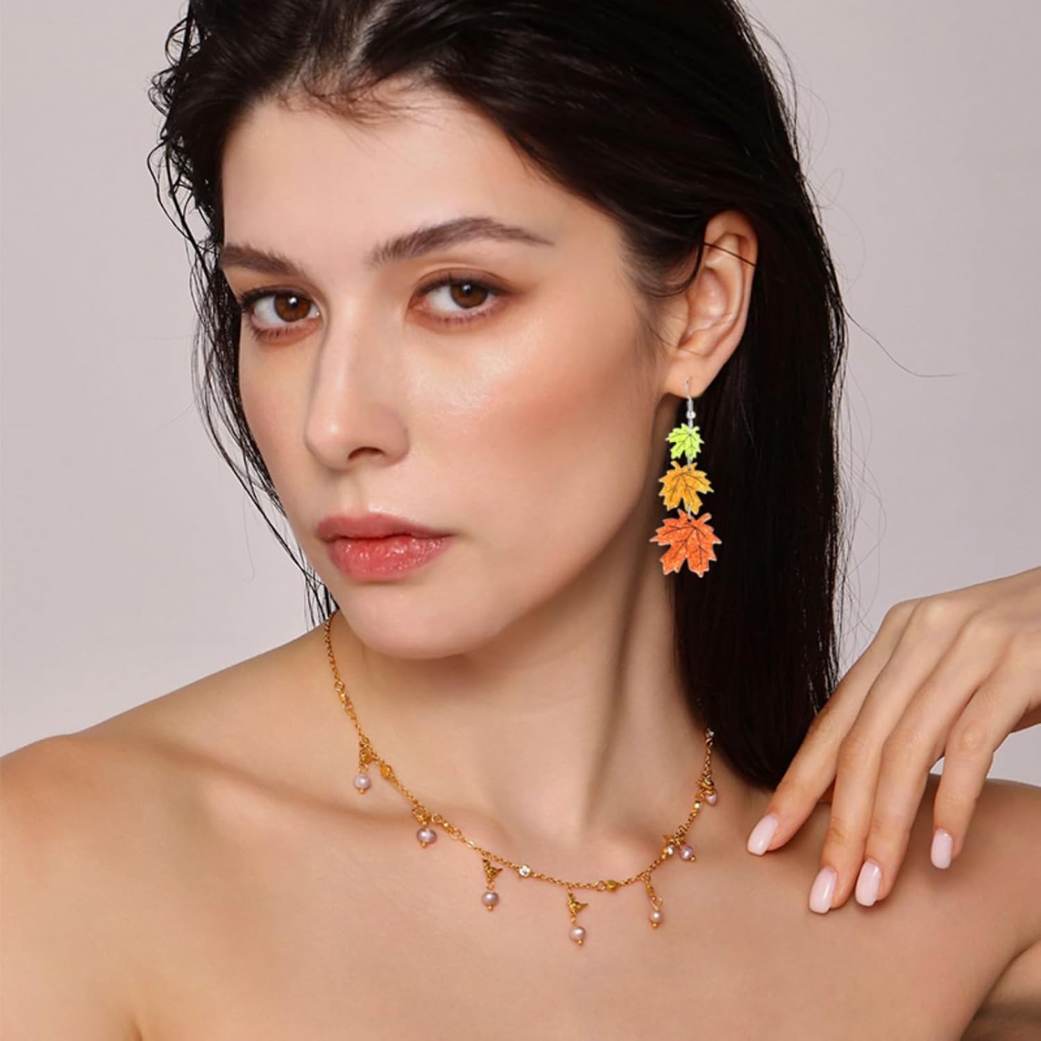 Thanksgiving Fall Earrings for Women Lightweight Acrylic Glitter Autumn Candy Turkey Maple Leaf Pumpkin Dangle Earrings Thanksgiving Gift - Image 2