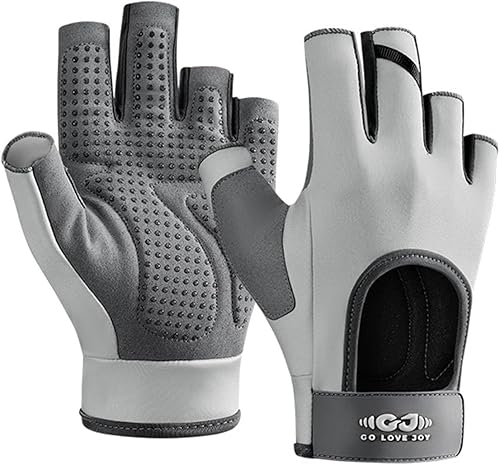 Miniatura 9 de Guantes de entrenamiento para mujeres y hombres, guantes sin dedos antideslizantes para levantamiento de pesas, guantes de entrenamiento para Negro