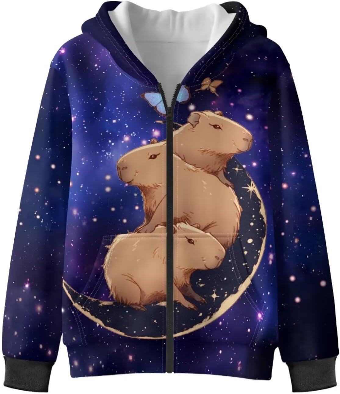 Kids Full-Zip Winter Hoodies for Girls Age 6-16 Warm Fleece Jacket Soft Cute Hooded Sweatshirts with Pockets