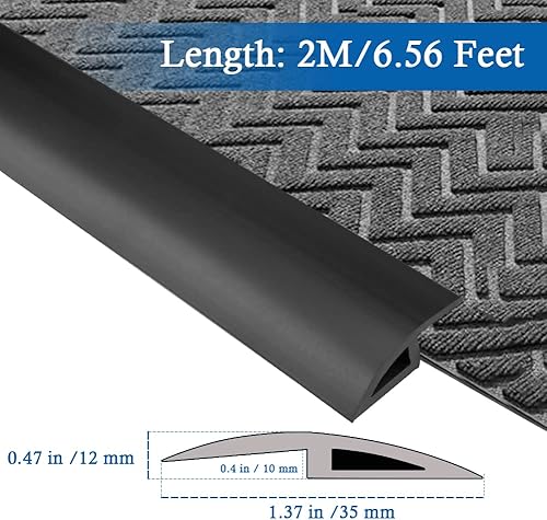 Miniatura 99 de Tira de transición de suelo autoadhesiva para alfombras y pisos, tira de borde de PVC para transición de umbral adecuada para umbral de altura Marrón