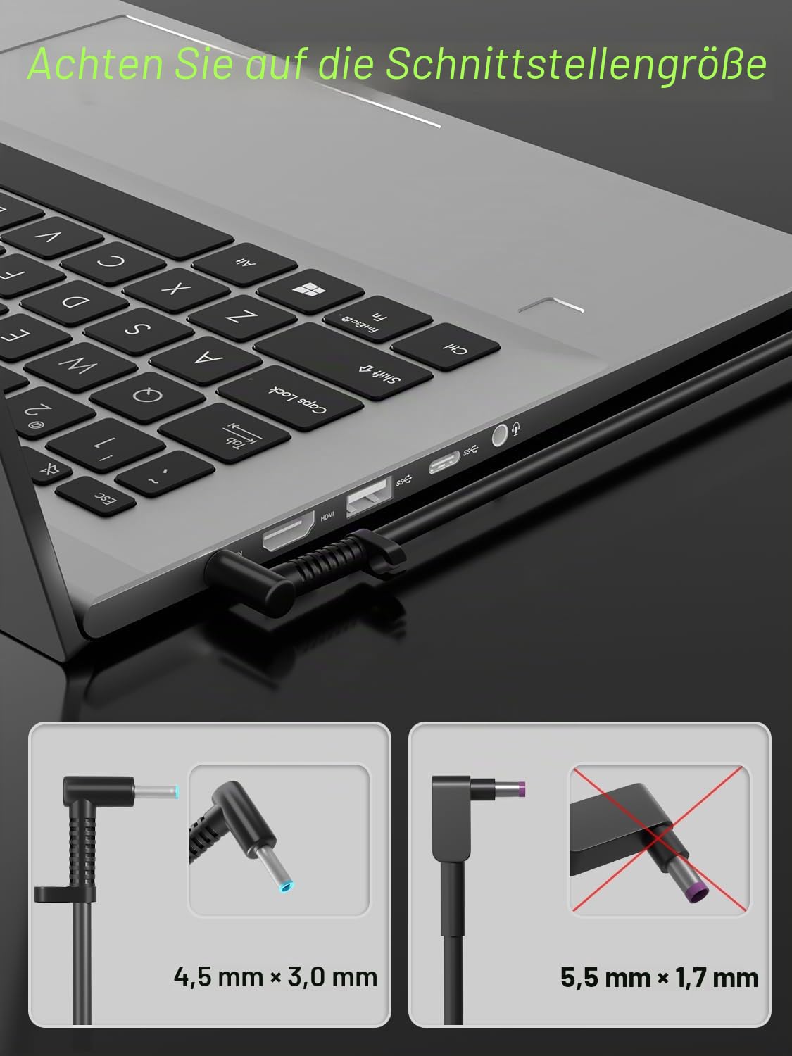 230W AC Ladegerät Kompatibel mit HP Omen 15 16 17 Omen Max/Transcend Victus Gaming 15 16 ZBook Fury 18 16 G1i G9 G10 G11 Laptop Adapter Smart Blue Stecker