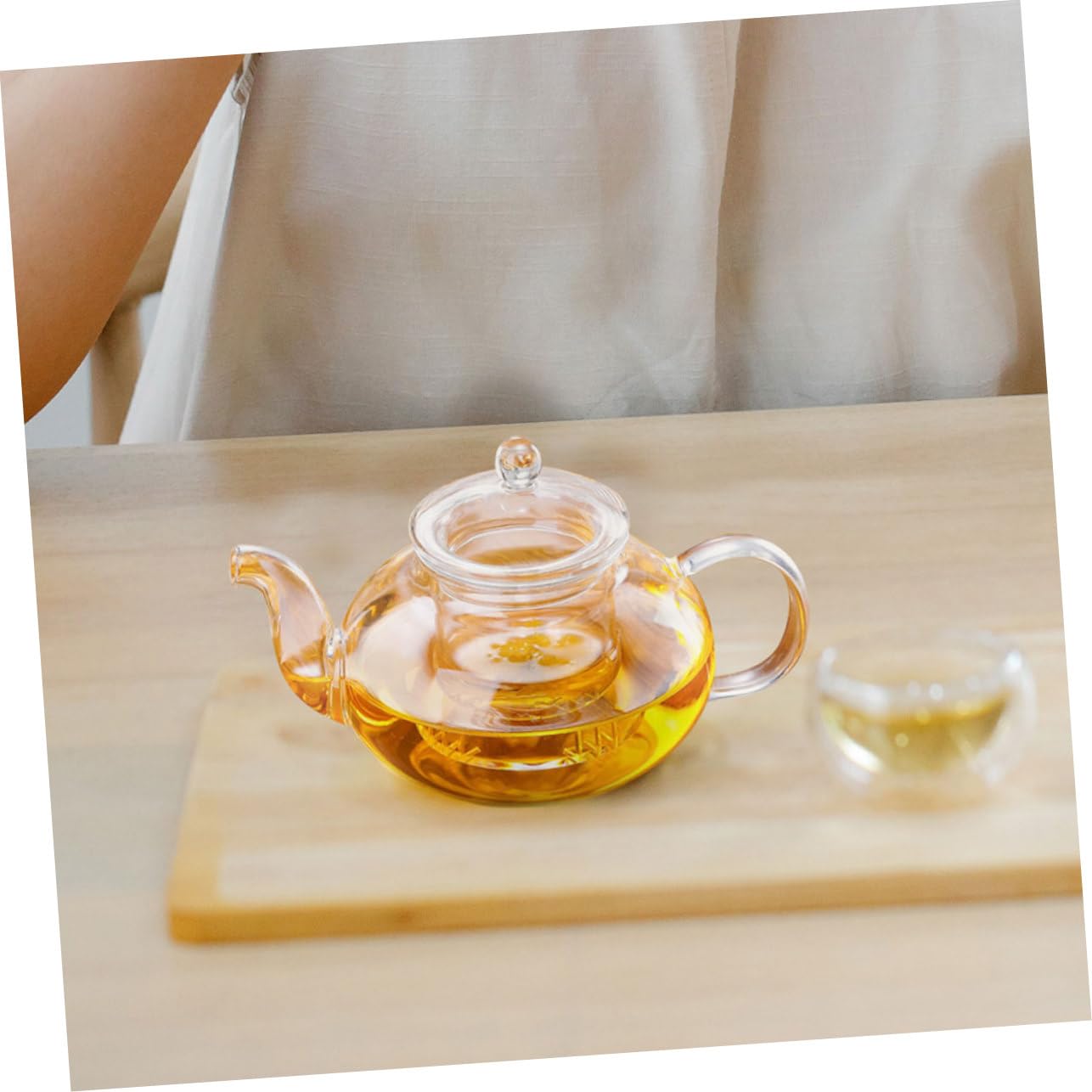 Cabilock 2 Piezas tetera de vidrio infusor te infusionador de te tea infuser cafetera tetera Infusor de para hojas sueltas. s con es para té suelto clara