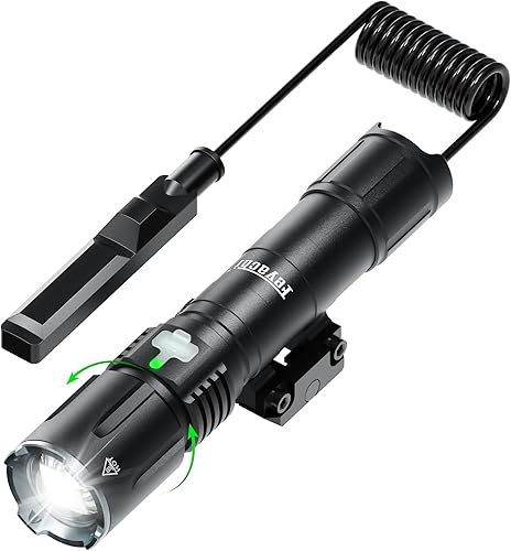 Miniatura 9 de Feyachi linterna táctica LED recargable de 1500 lúmenes con protección IPX7, 4 modos, luz para arma, linterna con montaje Picatinny incluida