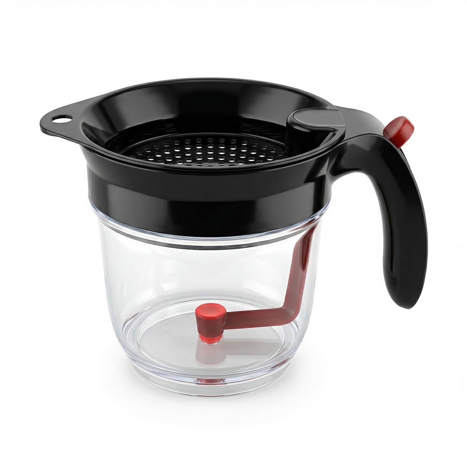 Fettabscheider für Soßen 1000ml Fetttrennkanne mit Druckauslass Fettkanne Doppelfiltrations Fetttrenner Soßentrenner Suppenölabscheider für Wasser öl Trennung Filtern Speiseresten, PP, Transparent