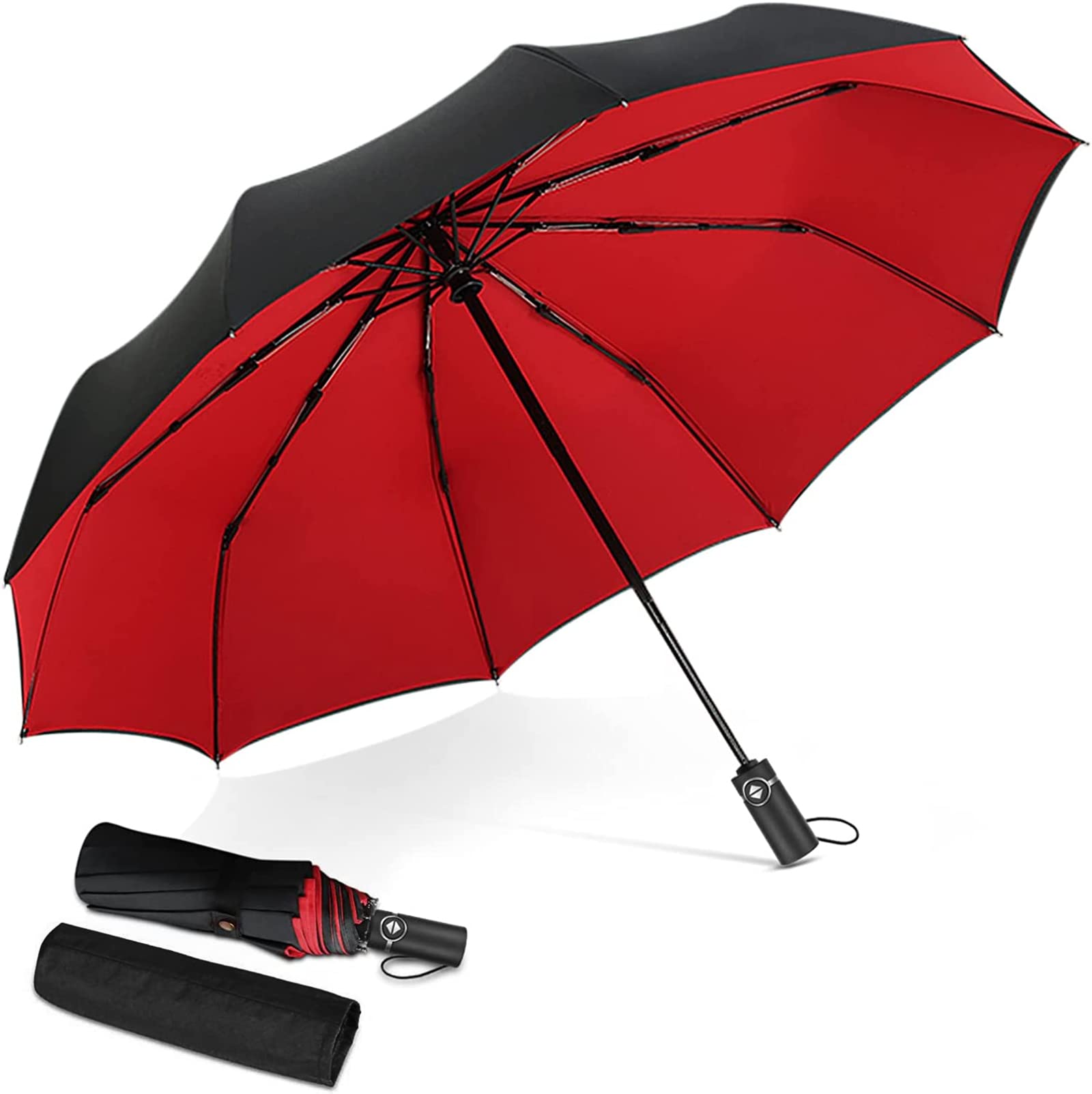 DORRISO Folding Umbrella Men Women Automatic Open/Close Folding Umbrella Extra Strong Windproof Portable Compact Umbrella Travel Business Sun Umbrella Rain Umbrella