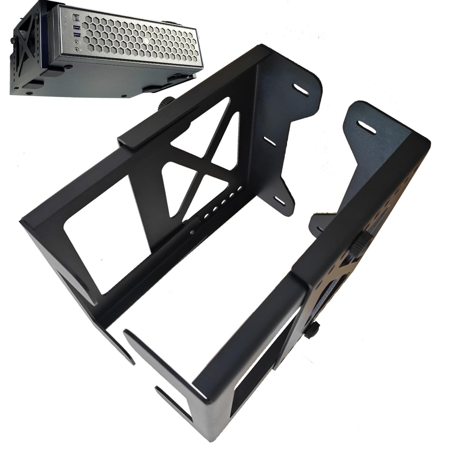 Estante debajo del escritorio | Soporte de PC ajustable, diseño ajustable que ahorra espacio para gestión de cables, espacios pequeños, dormitorio, estudio, hogar, dormitorio, sala de estudio