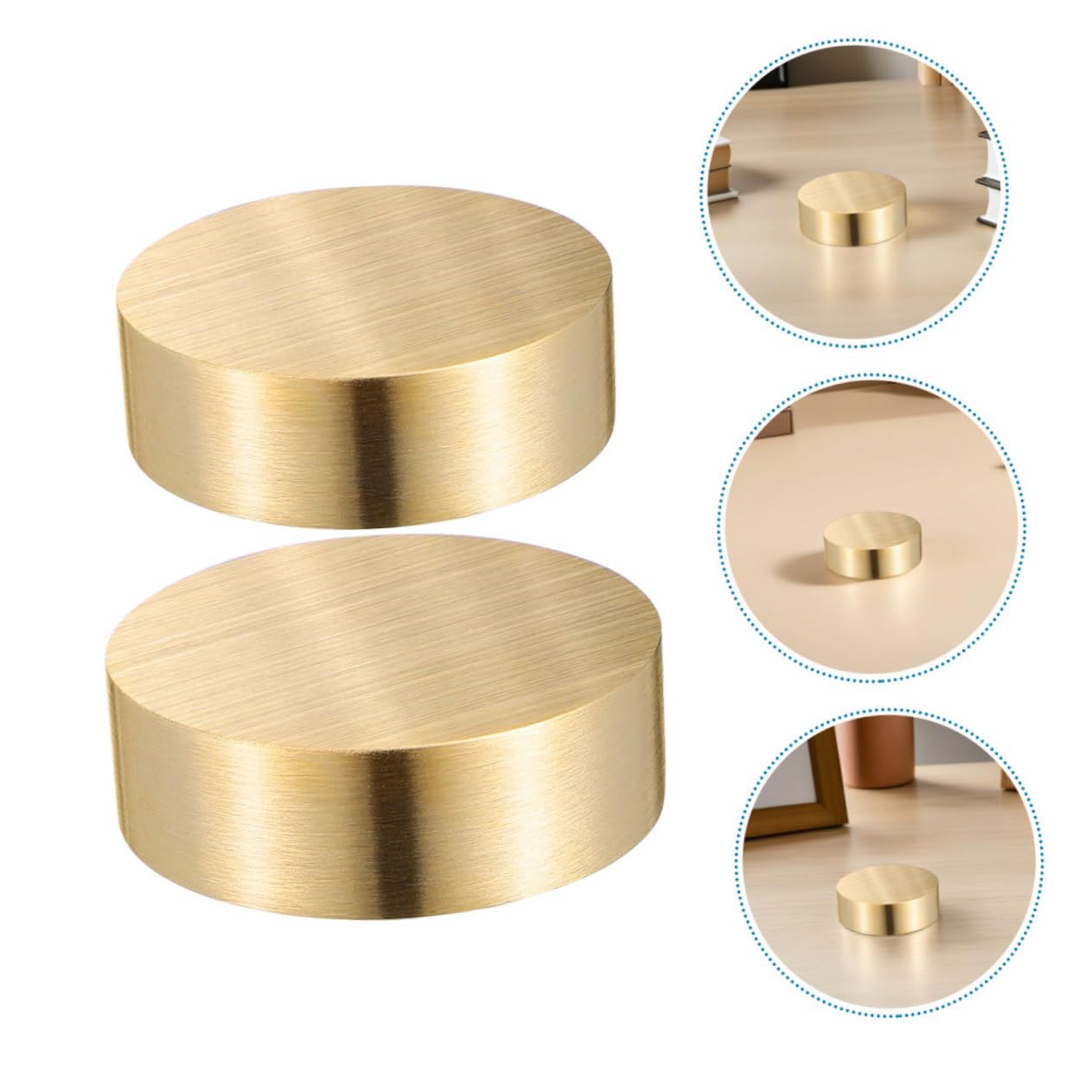 Runde Briefbeschwerer aus Messing, 2 Stück, 4 und 5 Cm