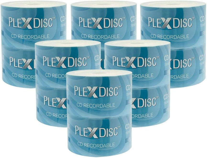 PlexDisc 631-800 52x 700MB 80 Minute Logo Top CD-R 600 Disc Spindle