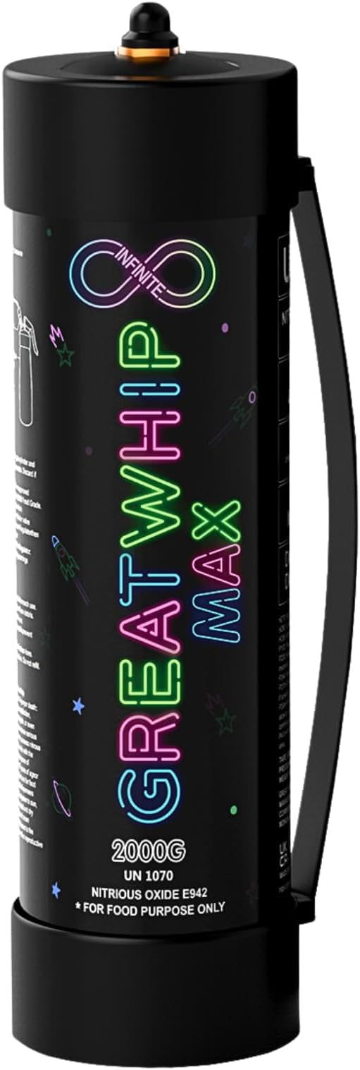 GreatWhipWhipped Cream Chargers, 3.3L Tanks, 2000g Whip Cream Charger Cylinder, 1 Cylinder