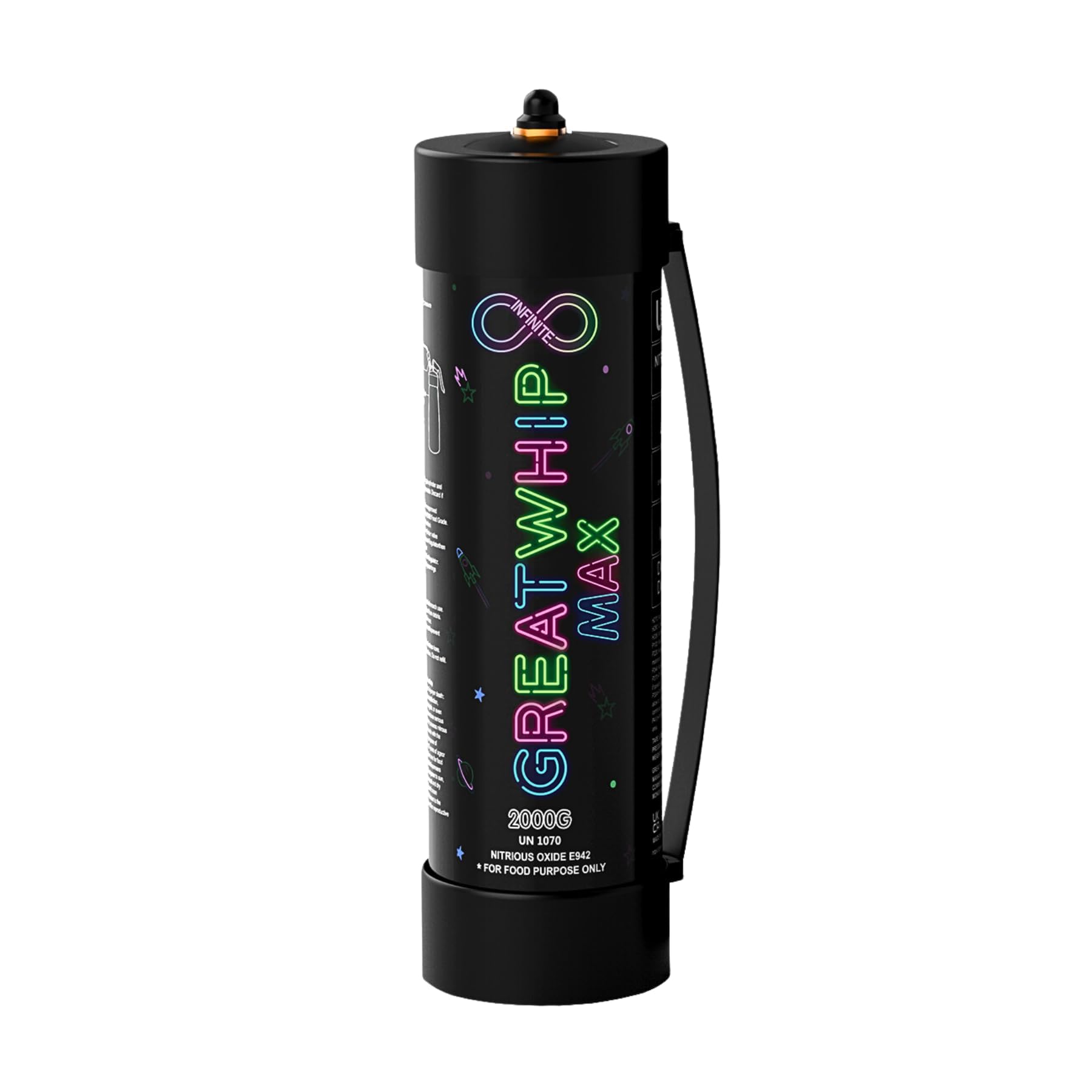 GreatWhip Whipped Cream Chargers, 3.3L Tanks, 2000g Whip Cream Charger Cylinder, 1 Cylinder