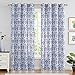 Vintage Damask Print Bedroom Curtains 2 Panel Set Linen Textured Multicolor Medallion Window Curtain Set for Living Room Drapes Kitchen 84