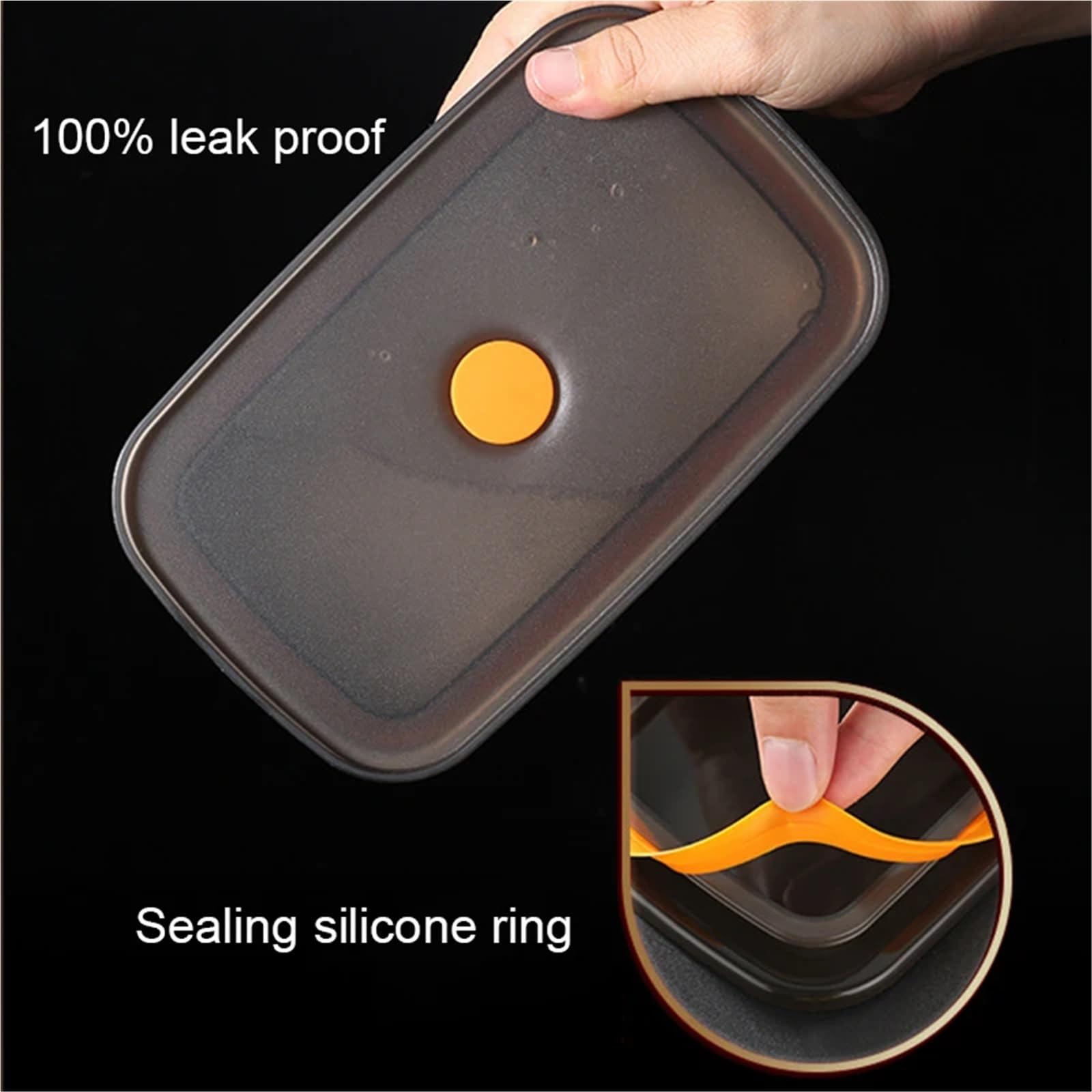 Contenitori per alimenti in acciaio inossidabile Set Di Contenitori For Alimenti In Acciaio Inossidabile Da 1/2 Pezzi, For Sottovuoto Portatili A Prova Perdite(600ml)