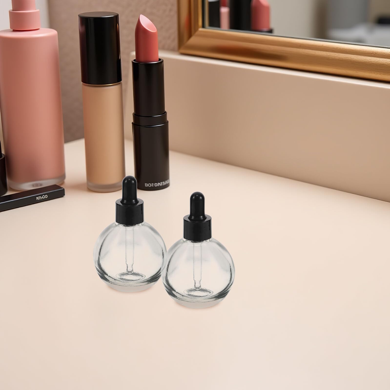 VILLCASE 12 Stück Kleine Kugel Glasfläschchen mit Pipette 30 ml Transparente Tropfflaschen Auslaufsicher Ätherische Öle Reise Probenbehälter für Kosmetik und Körperpflege