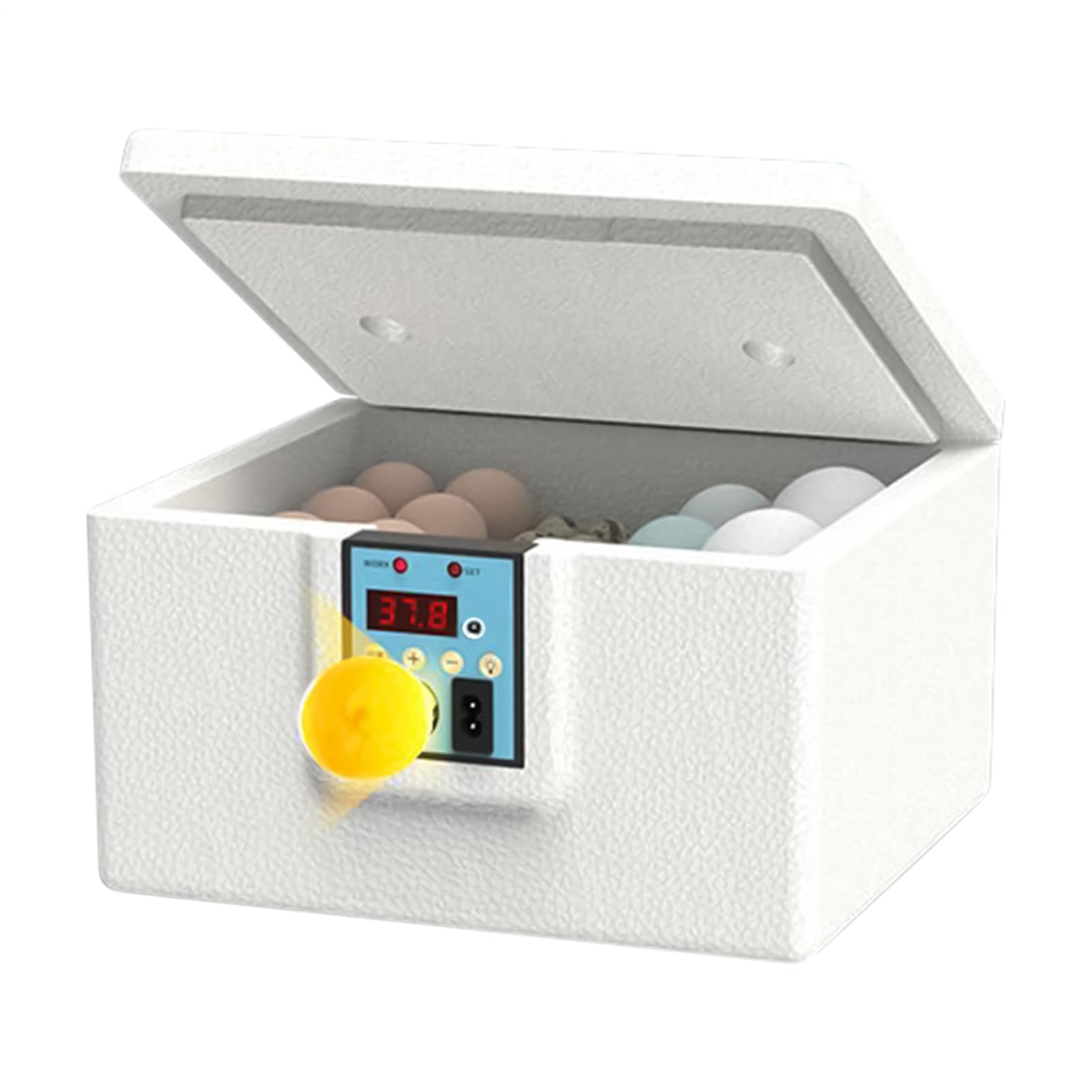 Incubadoras De Pollos para Huevos Fertilizados, Incubadora para Eclosionar Huevos con Luz para Velar, Incubadora con Control De Temperatura para Crianza Domestica De Gallinas Y Codornices