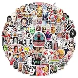 Horror Movie Stickers for Water Bottle 100 PCS Thriller Killer Stickers for Teens Adults Character Stickers Vinyl Waterproof Decals for Laptop Guitar Skateboard Hydroflask Journaling Horror Stickers