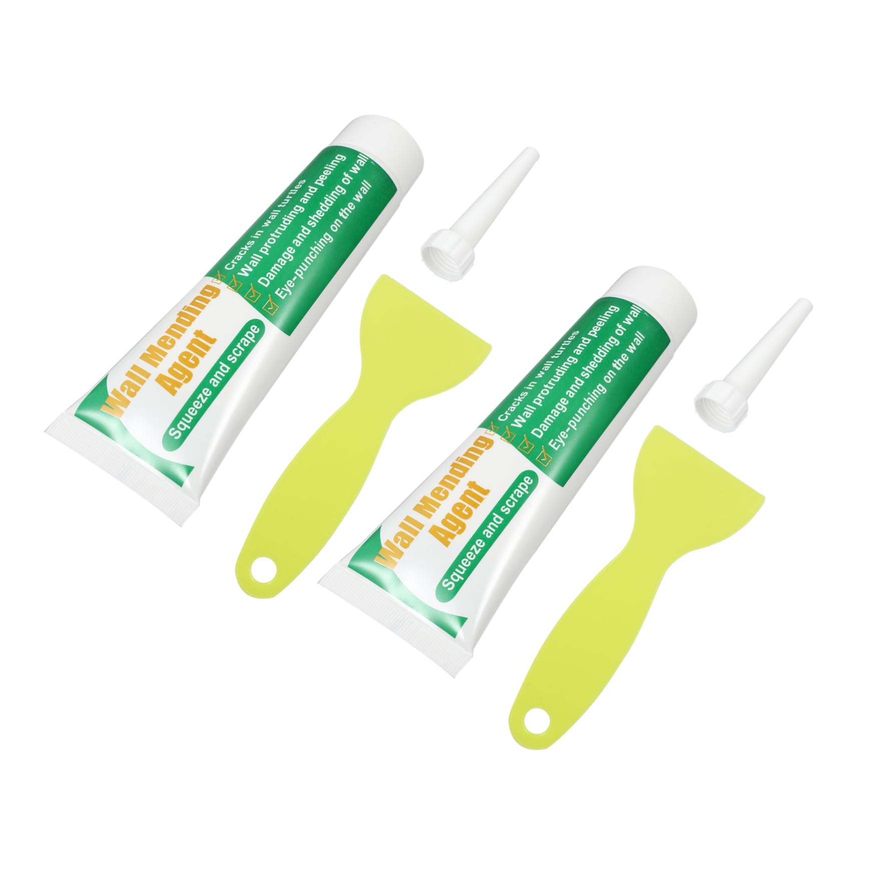 Operitacx 2 Ensembles Kit de Réparation Murale Enduit Lissage avec Spatule pour Fissures Mur Intérieur Plafond Usage Facile