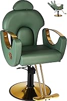 Vista 14 de Silla de Barbería de Salón, Silla de Salón Reclinable para Estilista de Cabello, Silla de Salón de Cabello con Bomba Hidráulica de Servicio Pesado