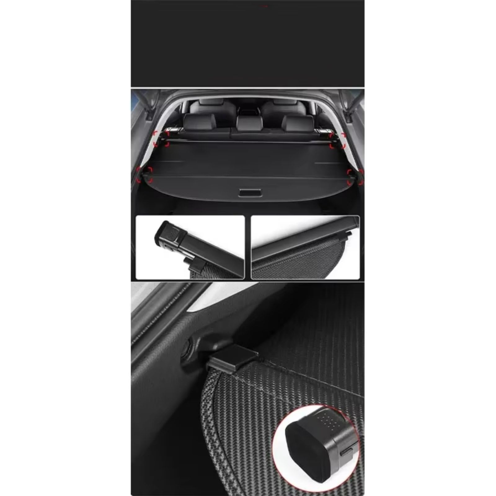 Cubierta De Carga Retráctil Para Chery Para Tiggo 7 Para Pro Para Max Para Ebro S700 Para Xcite X-7 2023-2027 Cubierta Carga Retráctil Cortina Maletero Coche(Canvas)