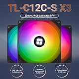 Thermalright TL-C12C-S Ventilateur de cpu 120mm ARGB Case Cooler Fan, 4pin PWM Silent Computer Fan avec roulement S-FDB inclus, jusqu’à 1500RPM ventilateur de refroidissement (3 quantités) - 2